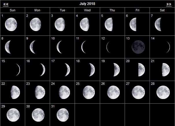 вопрос теста Лунный календарь