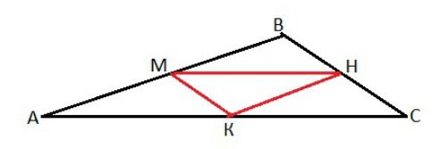 вопрос теста Средняя линия треугольника. 8 класс. Задание 2