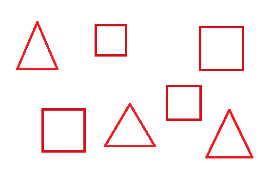 вопрос теста Каково соотношение треугольников к квадратам
