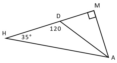 вопрос теста Сумма углов треугольника. 7 класс. Задание 9